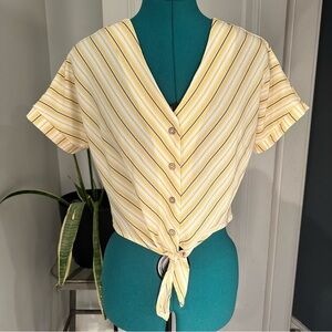 Monteau Yellow Striped Button-Down Shirt